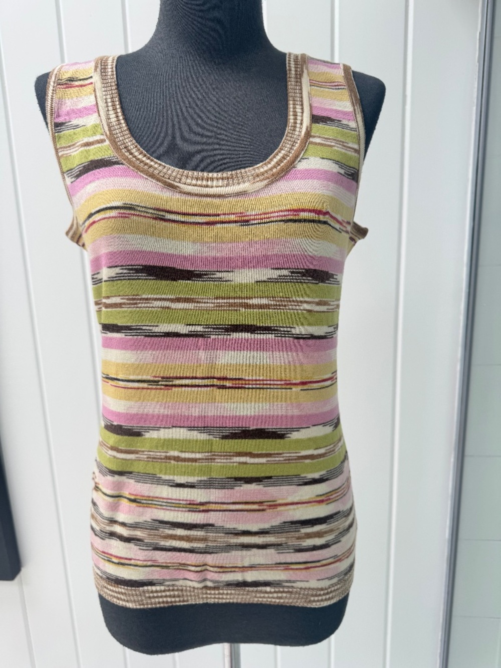 M MISSONI WOOL KNIT TANK TOP ITALY I 44 US 8